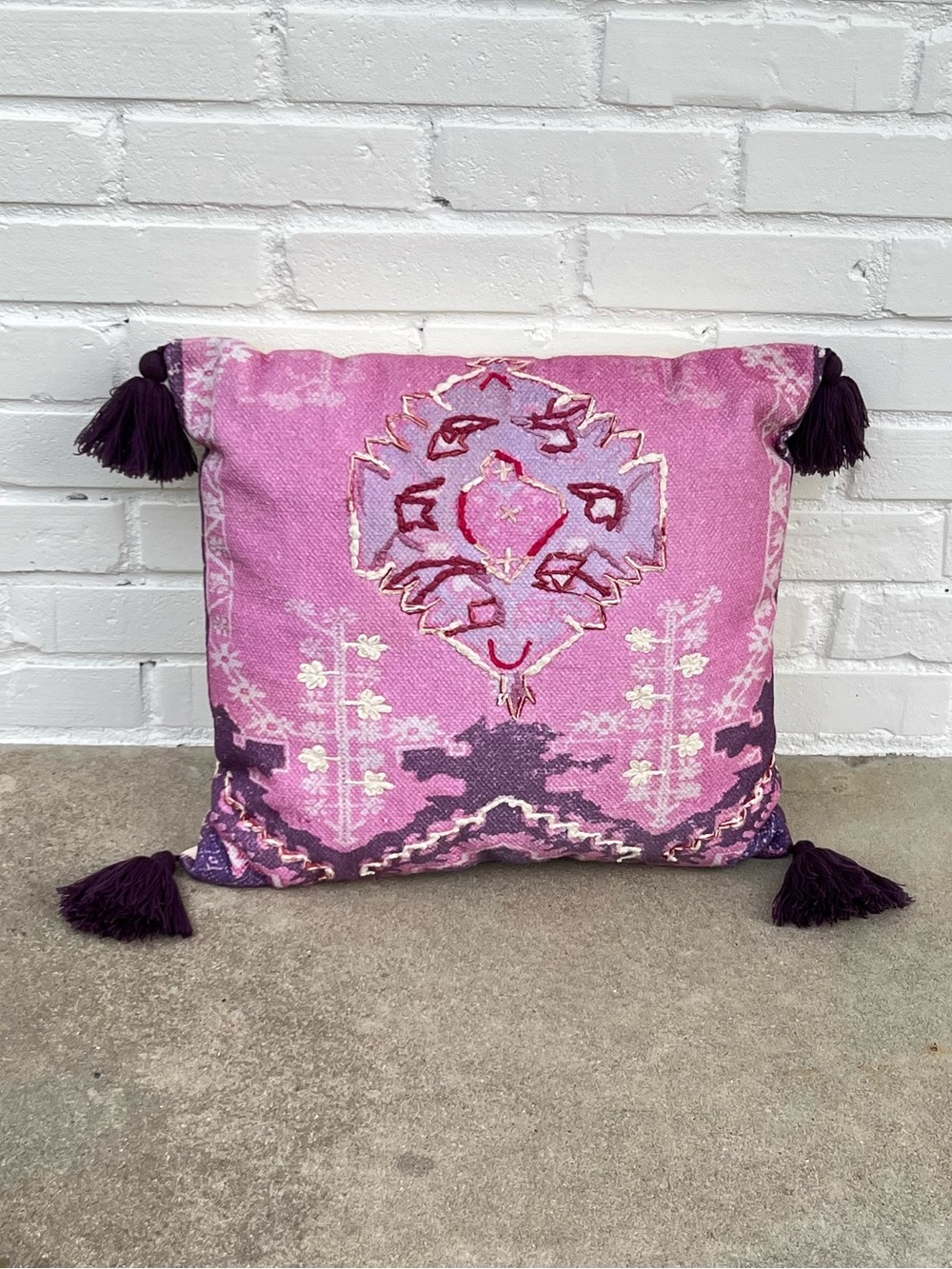 Pier 1 Kilim Bohemian Tasseled Pillow